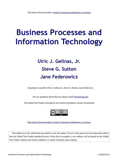 Business Processes and Information Technology